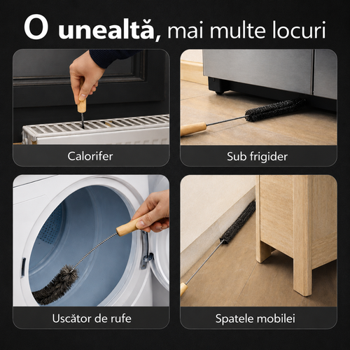 Perie flexibilă pentru calorifer și locuri greu accesibile