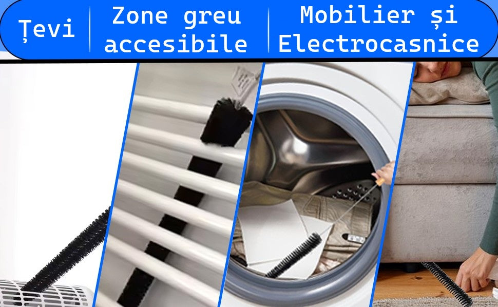 Perie flexibilă pentru calorifer și locuri greu accesibile