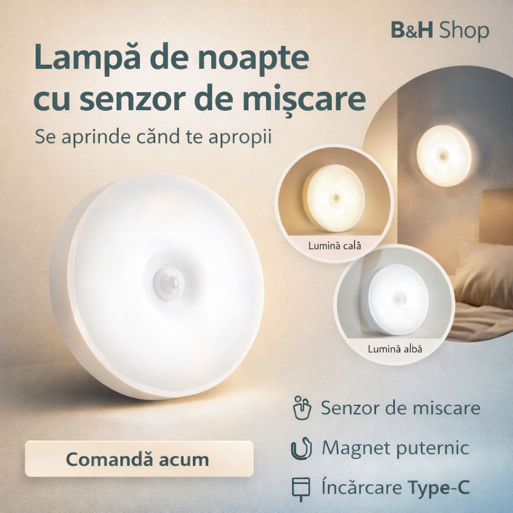 Lampă de noapte cu senzor de mișcare